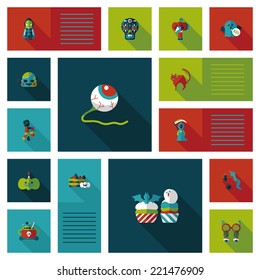 Halloween flat ui bakcground set