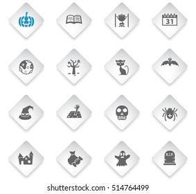 halloween flat web icons for user interface design