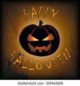 Halloween flyer background design with pumpkin. Eps 10 vector file.