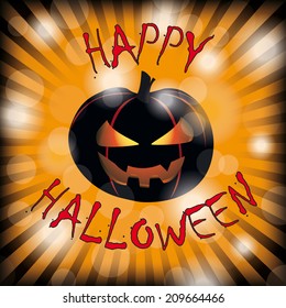 Halloween flyer background design with pumpkin. Eps 10 vector file.
