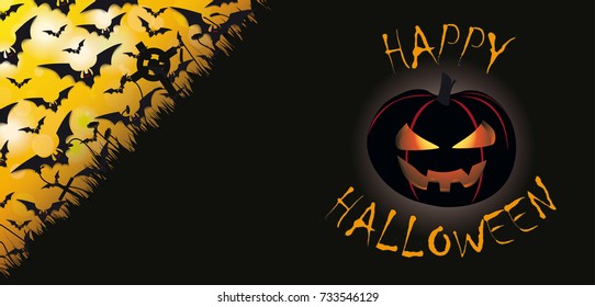 Halloween flyer design with jack o'lantern. Eps 10 vector file.