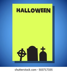 Halloween flyer flat style design illustration, trendy and cute cartoon