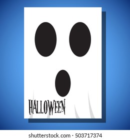 Halloween flyer flat style design illustration, trendy and cute cartoon