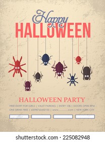 Halloween Flyer Poster - Optional Party, Events, Advertising, Announcement Vector Retro Template 