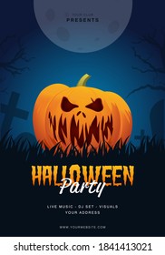 Halloween Flyer Template Vector illustration	