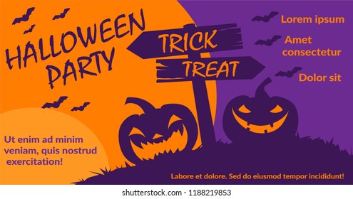 Halloween flyer, vector