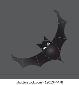 Halloween flying bat.  Card Vector copy space