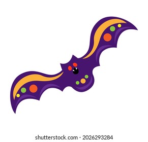 Halloween flying bat. Flat style vector illustration.