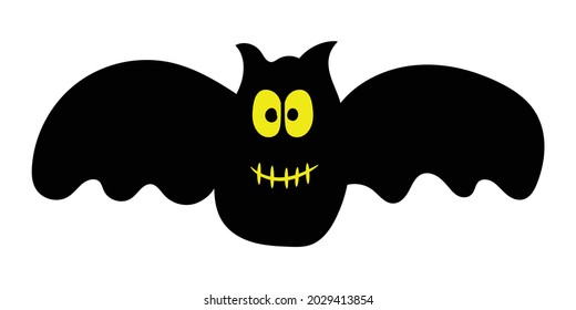 Halloween flying bat isolated on white background, vector design.