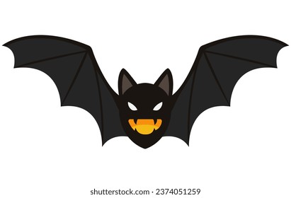 Halloween flying bat isolated on white background.
