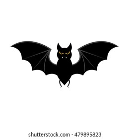 Halloween flying bat isolated on white background.