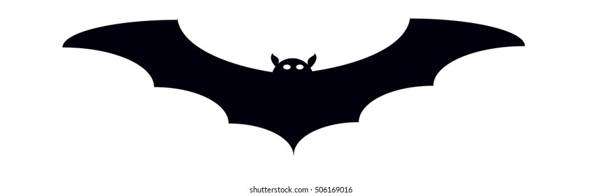 Halloween flying bat Isolated on white background. 10 EPS Vector illustration.