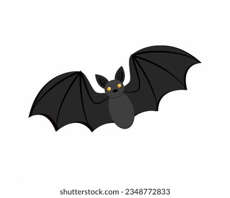 Halloween flying bat Scary eyes vampire vector bat