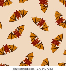 Patrón inconsútil del murciélago volador de Halloween para envolver, tela, decoración del día de fiesta, materia textil, Fondo de pantalla