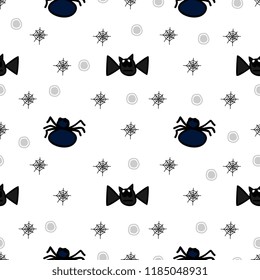 Halloween flying bat and spider cute seamless pattern. vector illustration for fashion textile print and wrapping with festive design.