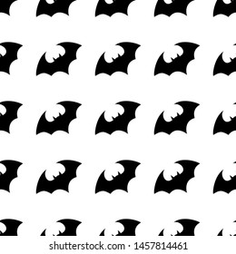 Halloween flying bat.  Vampire vector bat. Dark silhouette of bats flying in a flat style. Seamless pattern. Halloween background.