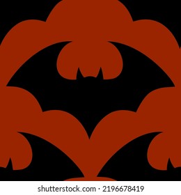 Halloween flying bat.  Vampire vector bat. Dark silhouette of bats flying in a flat style. Seamless pattern. Halloween background.