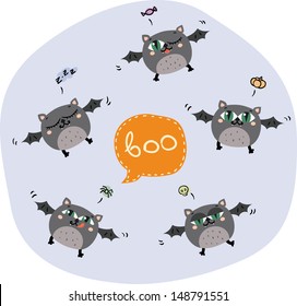 Halloween flying bats
