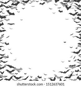 Halloween flying bats on white background, vector illustration