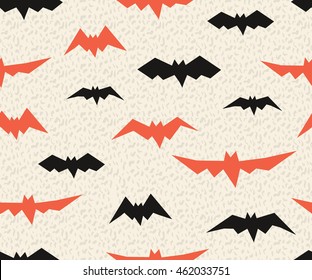 Halloween flying bats seamless vector pattern