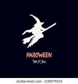 Halloween flying witch  vector design for wallpaper, poster and invitation card design.
