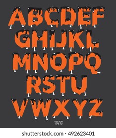 Halloween font concept. dark tone. letter A-Z.