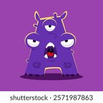 Halloween font letter A funny monster character. Silly fantasy creature English font letter, crazy Halloween beast vector ABC typeset symbol or spooky alien three eyed monster alphabet element