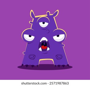 Halloween font letter A funny monster character. Silly fantasy creature English font letter, crazy Halloween beast vector ABC typeset symbol or spooky alien three eyed monster alphabet element