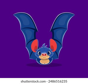 Fuente de Halloween, letra V bat con dientes de monstruo vampiro, Vector de dibujos animados tipo alfabeto de horror. Fuente de Halloween como murciélago espeluznante en forma de letra V, criatura de libro aterradora espeluznante para tipo de letra de día festivo