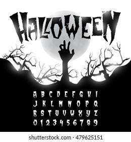 Halloween Font, Letters And Numbers