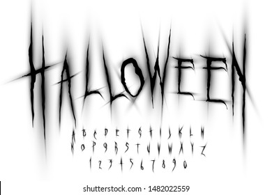 Halloween font, Letters and Numbers, vector eps10 illustration