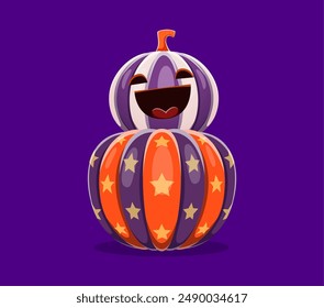 Halloween font, number 8 pumpkin monster, cartoon alphabet and horror type, vector ABC. Halloween holiday font and spooky numeral character of number 8 Eight as scary laughing pumpkin lantern