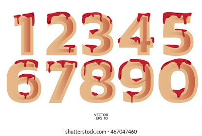 halloween font set. number 0 to 9 letter.