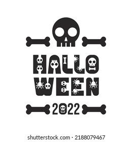 Halloween font. Typography alphabet with skull spooky and horror illustration. Design Type for holiday party celebration. Design vector fonts.