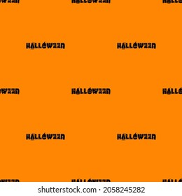 halloween-Font-Vektorgrafik auf orangefarbenem Hintergrund 
