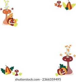 Halloween frame autumn pumpkin isolated