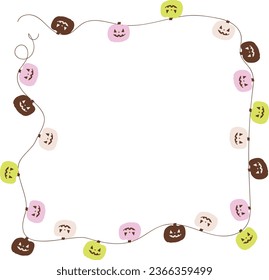 Halloween frame autumn pumpkin isolated