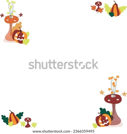 Halloween frame autumn pumpkin isolated