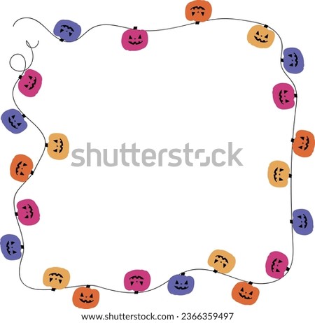 Halloween frame autumn pumpkin isolated