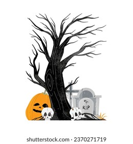 Halloween Frame Background and Illustrations
