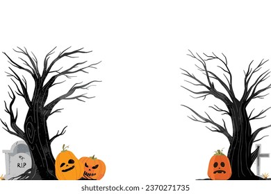 Halloween Frame Background and Illustrations