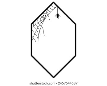 Halloween Frame Background with Spider Webs