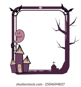 Halloween frame and border flat design illustration