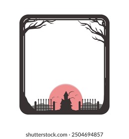 Halloween frame and border flat design illustration