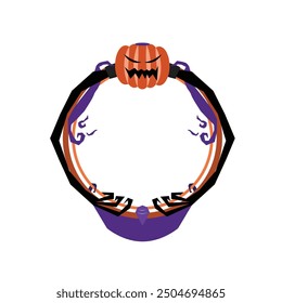 Halloween frame and border flat design illustration