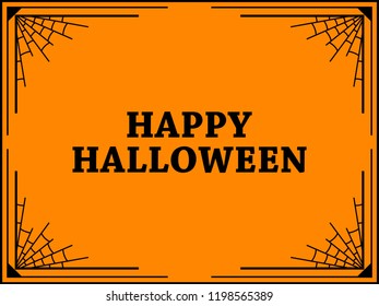 Halloween frame with cobwebs. Holiday background. Vector illustration