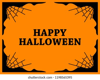 Halloween frame with cobwebs. Holiday background. Vector illustration