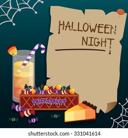 Halloween frame with cute candy