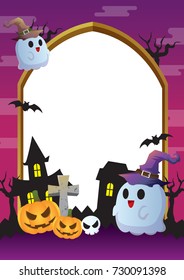halloween frame design violet theme