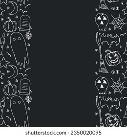 Halloween frame. Doodle Halloween background with place for text